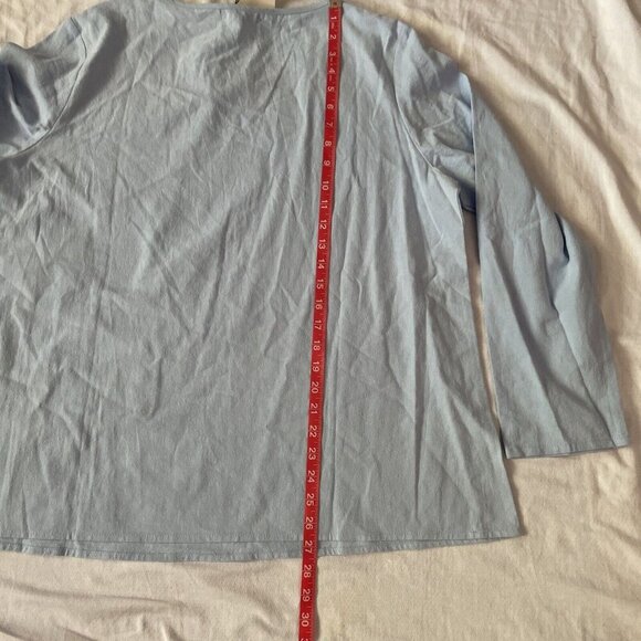 C.O.Z.Y Womens Light Blue Long Sleeve Top With Daisy Print & Button Details - Si - Picture 9 of 10